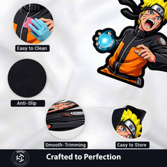 Naruto Uzumaki Rasengan Cut-out Flat Rug | Naruto Anime Flat Rug | Premium Shinobi Gaming Room Floor Decor