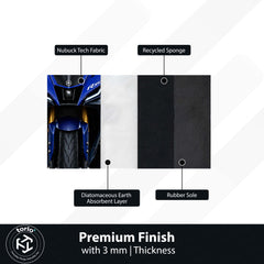 Yamaha R15M Area Flat Rug | Blue Carbon Circuit Luxury Sportbike Rug for Living Room, Gaming Room & Motorcycle Decor