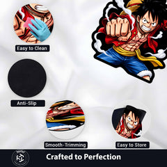 Monkey D. Luffy Gear Power Cut-out Flat Rug | One Piece Anime Flat Rug | Premium Pirate King Gaming Room Floor Decor