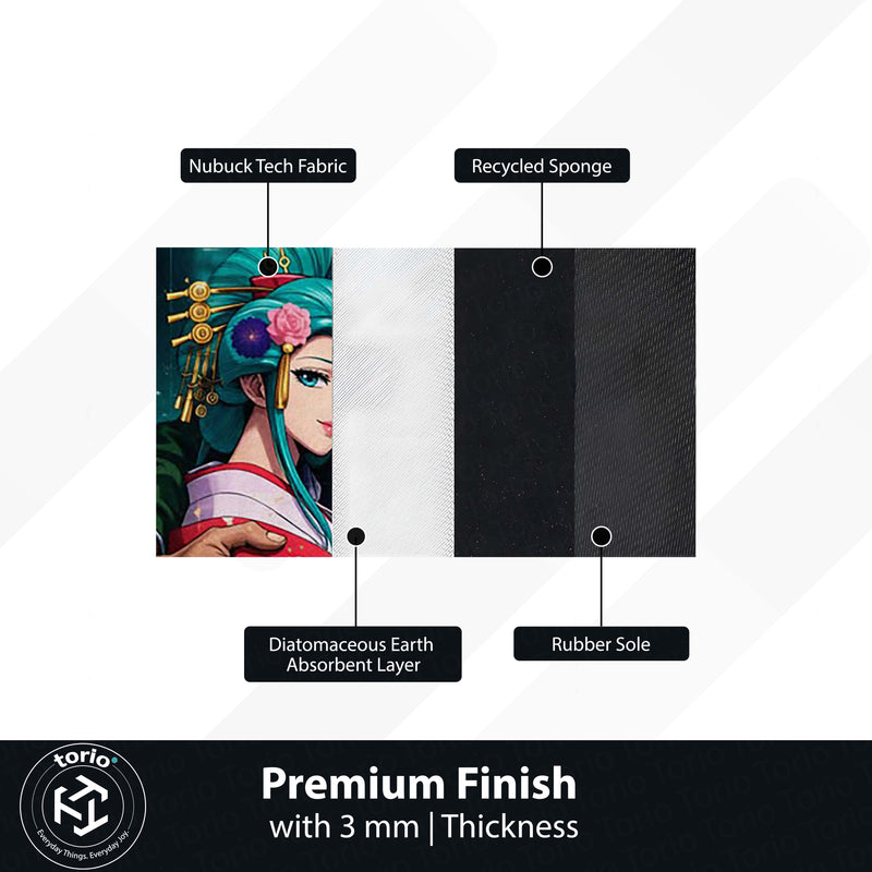 Anime Couple Area Rug | Samurai Power Couple Floor Mat | Aesthetic Anime Carpet for Bedroom, Gaming Setup, Living Room Decor | Non-Slip Washable 3 mm Rug India