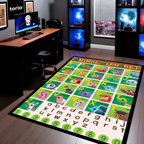 A to Z Alphabet Animal Learning Rubber Floor Mat (3 mm Thick) | Kids Educational Play Mat for Toddlers, Preschool & Nursery Room