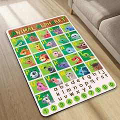 A to Z Alphabet Animal Learning Rubber Floor Mat (3 mm Thick) | Kids Educational Play Mat for Toddlers, Preschool & Nursery Room