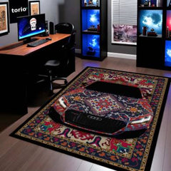 Audi RS7 Front View Floor Mat | Persian Pattern Luxury Sports Sedan Rug | Anti-Slip 3mm Absorbent Automotive Design Mat for Home, Office & Studio