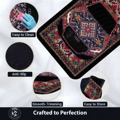 Audi RS7 Front View Floor Mat | Persian Pattern Luxury Sports Sedan Rug | Anti-Slip 3mm Absorbent Automotive Design Mat for Home, Office & Studio