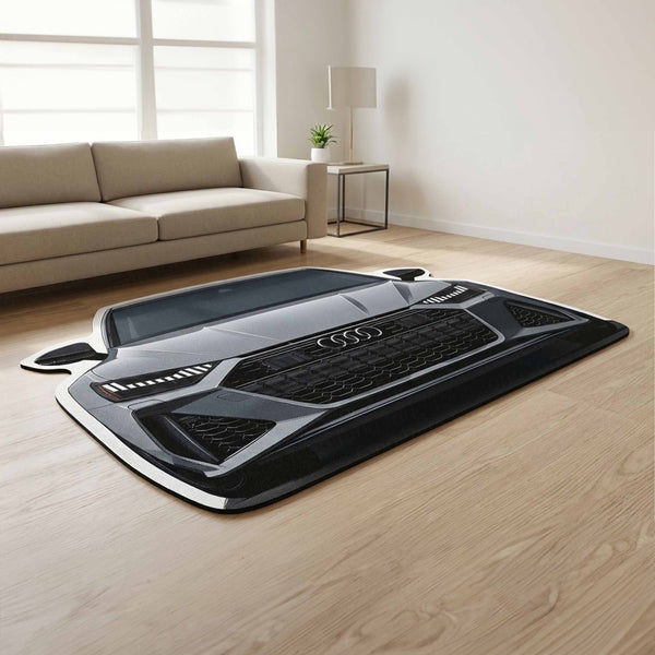 Audi RS7 Front Cutout Soft Floor Rug | Anti-Slip Washable Rubber Floor Mat for Bedroom, Living Room & Gaming Room