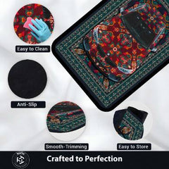 BMW M4 Front View Floor Mat | Persian Red Luxury Sports Coupe Rug | Anti-Slip 3mm Absorbent Automotive Design Mat for Home, Office & Studio