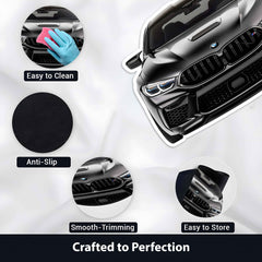 BMW M5 Front Cutout Soft Floor Rug | Anti-Slip Washable Rubber Floor Mat for Bedroom, Living Room & Gaming Room