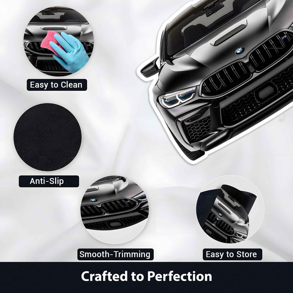 BMW M5 Front Cutout Soft Floor Rug | Anti-Slip Washable Rubber Floor Mat for Bedroom, Living Room & Gaming Room