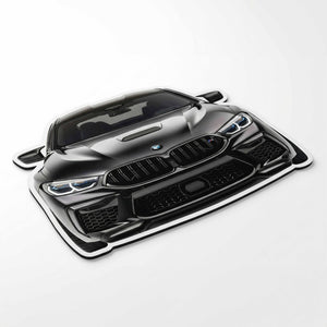 BMW M5 Front Cutout Soft Flat Rug | Anti-Slip Washable Rubber Floor Mat for Bedroom, Living Room & Gaming Room