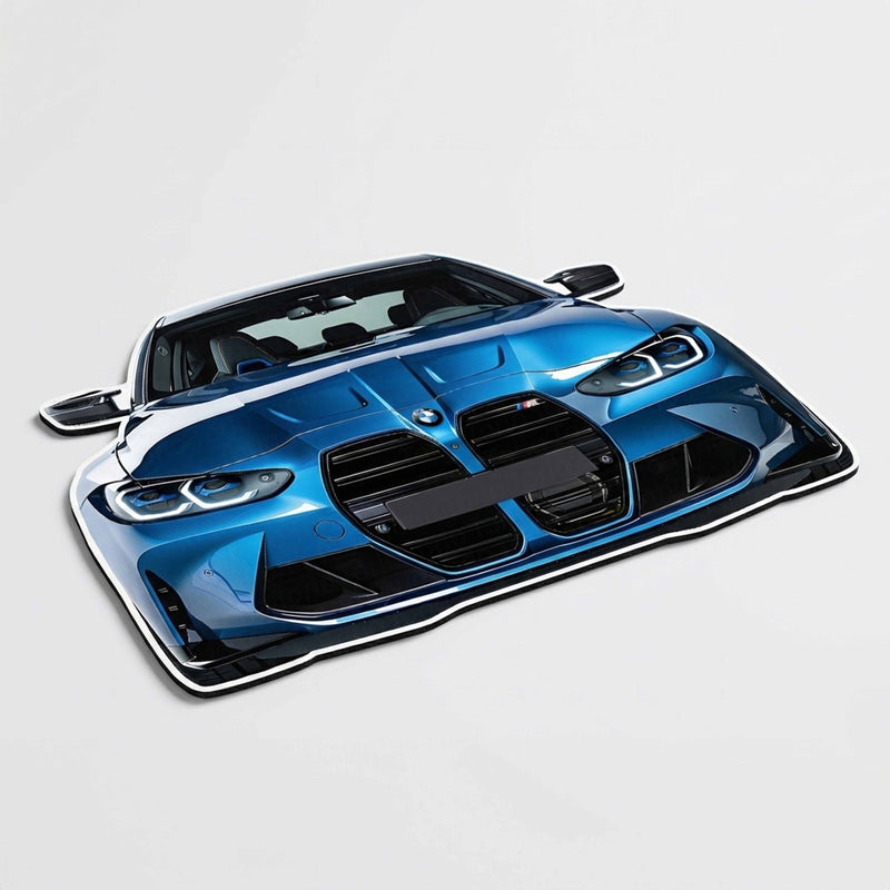 BMW M Performance Front Design Floor Mat | Anti-Slip 3mm Printed Car-Inspired Rug | Easy-Clean Automotive Style Home Mat