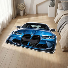 BMW M Performance Front Design Floor Mat | Anti-Slip 3mm Printed Car-Inspired Rug | Easy-Clean Automotive Style Home Mat