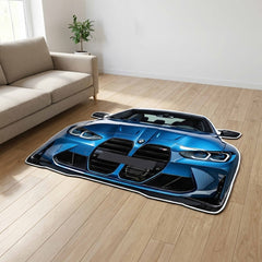 BMW M Performance Front Design Floor Mat | Anti-Slip 3mm Printed Car-Inspired Rug | Easy-Clean Automotive Style Home Mat