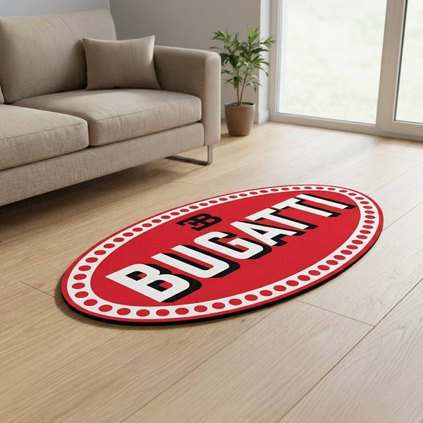 Bugatti Inspired Automotive Floor Mat (3 mm Thick) | Hypercar Logo Style Mat for Car Lovers, Garage Décor & Speed Enthusiasts
