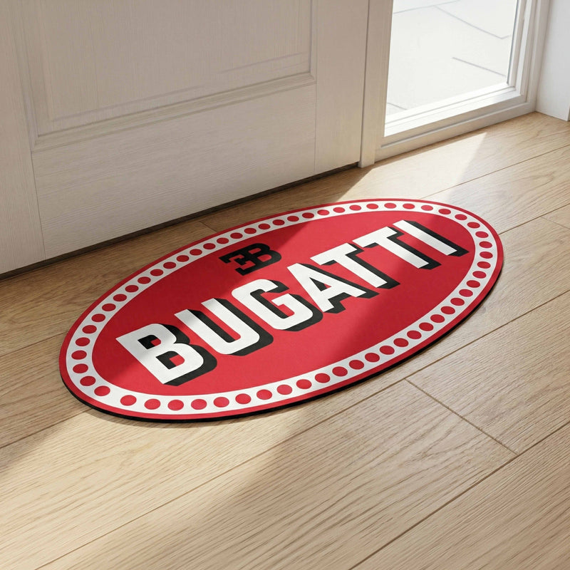 Bugatti Inspired Automotive Floor Mat (3 mm Thick) | Hypercar Logo Style Mat for Car Lovers, Garage Décor & Speed Enthusiasts