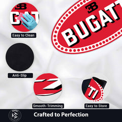 Bugatti Inspired Automotive Floor Mat (3 mm Thick) | Hypercar Logo Style Mat for Car Lovers, Garage Décor & Speed Enthusiasts