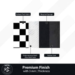 Classic Chess Board Rubber Floor Mat (3 mm Thick) | Black & White Checkered Game Mat for Home, Study Room, Gaming Area & Decor