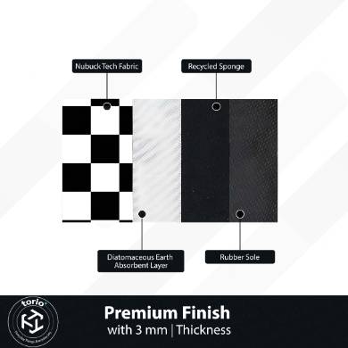 Classic Chess Board Rubber Floor Mat (3 mm Thick) | Black & White Checkered Game Mat for Home, Study Room, Gaming Area & Decor