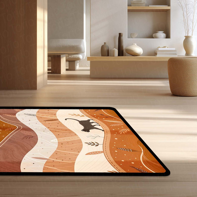 Torio Cosmic Night Cat Area Rug | Galaxy & Nebula Theme Floor Mat | Celestial Art Rug for Gaming Room, Bedroom & Kids Decor