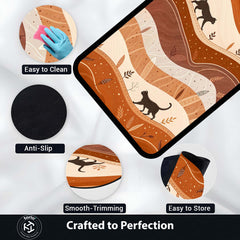 Torio Cosmic Night Cat Area Rug | Galaxy & Nebula Theme Floor Mat | Celestial Art Rug for Gaming Room, Bedroom & Kids Decor