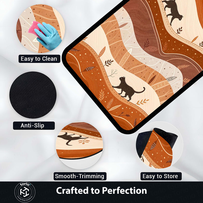 Torio Cosmic Night Cat Area Rug | Galaxy & Nebula Theme Floor Mat | Celestial Art Rug for Gaming Room, Bedroom & Kids Decor