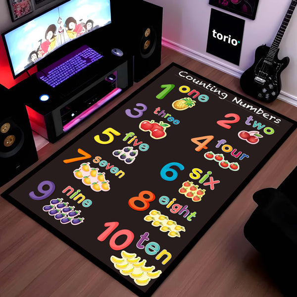 Kids Counting Numbers Learning Rubber Floor Mat (3 mm Thick) | 1 to 10 Educational Play Mat for Toddlers, Preschool & Nursery Room