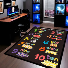 Kids Counting Numbers Learning Rubber Floor Mat (3 mm Thick) | 1 to 10 Educational Play Mat for Toddlers, Preschool & Nursery Room