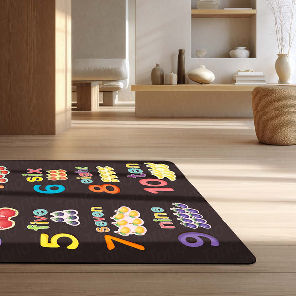 Kids Counting Numbers Learning Rubber Floor Mat (3 mm Thick) | 1 to 10 Educational Play Mat for Toddlers, Preschool & Nursery Room