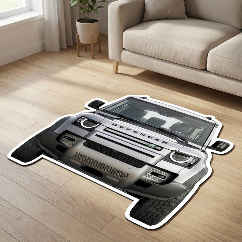 Land Rover Defender Floor Mat | Anti-Slip 3mm Absorbent Car-Style Rug | Easy Clean Waterproof Designer Mat for Home & Garage