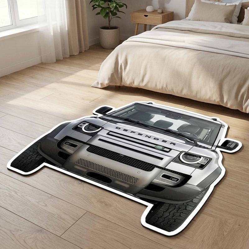 Land Rover Defender Floor Mat | Anti-Slip 3mm Absorbent Car-Style Rug | Easy Clean Waterproof Designer Mat for Home & Garage