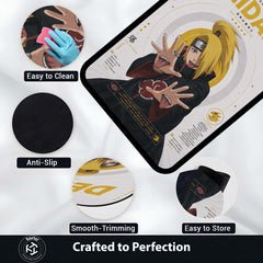 Naruto Deidara Anime Character Flat Rug | Akatsuki Deidara Art Flat Rug | Premium Anime Gaming Room Floor Decor