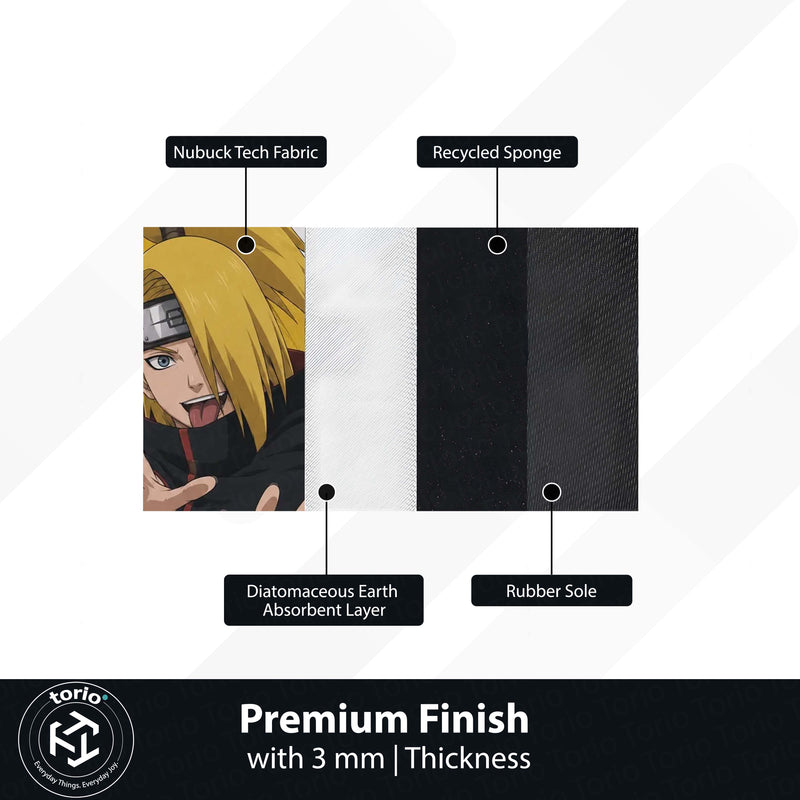 Naruto Deidara Anime Character Flat Rug | Akatsuki Deidara Art Flat Rug | Premium Anime Gaming Room Floor Decor