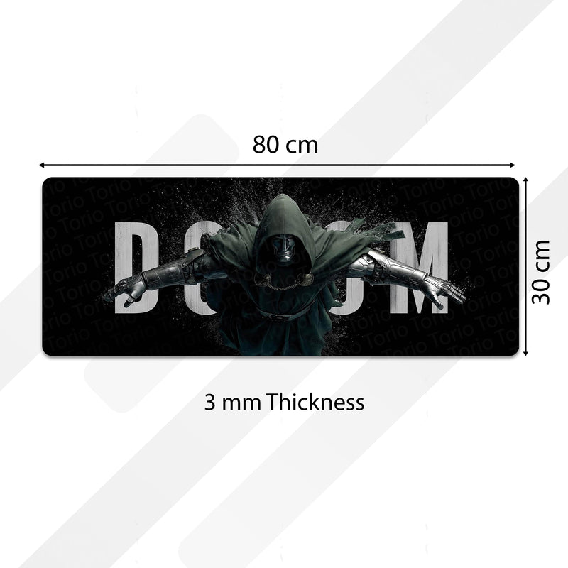 Doctor Doom Marvel Superhero Bedside Runner Flat Rug | Dark Comic Character Bedroom Runner for Gaming Room Decor