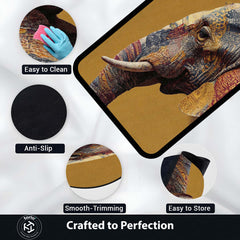 Elephant Art Area Rug | Artistic Elephant Floor Mat | Modern Animal Design Rug for Living Room, Bedroom & Home Decor