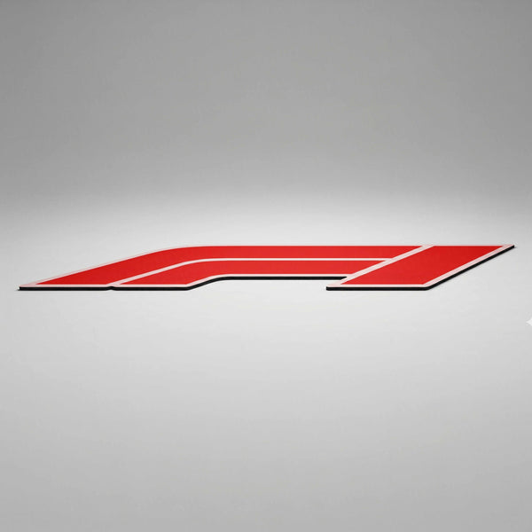 Formula 1 Inspired Racing Floor Mat (3 mm Thick) | Iconic Red Motorsport Emblem Mat for Racing Fans, Gaming Rooms & Car Decor
