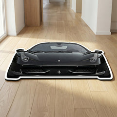 Ferrari Front Design Floor Mat | Anti-Slip 3mm Absorbent Car-Style Rug | Easy Clean Waterproof Automotive Designer Mat for Home, Office & Garage