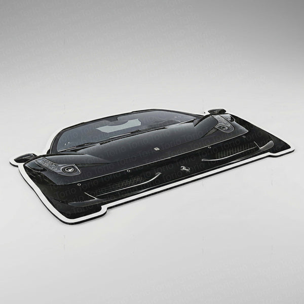 Ferrari Front Design Floor Mat | Anti-Slip 3mm Absorbent Car-Style Rug | Easy Clean Waterproof Automotive Designer Mat for Home, Office & Garage