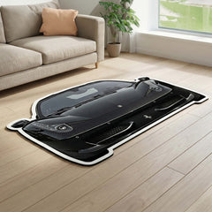 Ferrari Front Design Floor Mat | Anti-Slip 3mm Absorbent Car-Style Rug | Easy Clean Waterproof Automotive Designer Mat for Home, Office & Garage
