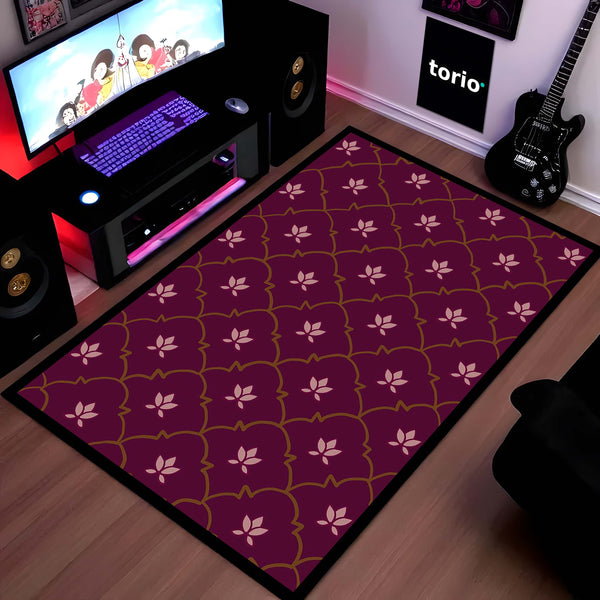 Floral Buta Motif Area Rug | Elegant Paisley & Bloom Floor Mat | Vintage Ethnic Decorative Rug for Living Room, Traditional Home & Bedroom Decor