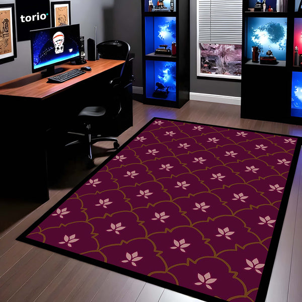 Floral Buta Motif Area Rug | Elegant Paisley & Bloom Floor Mat | Vintage Ethnic Decorative Rug for Living Room, Traditional Home & Bedroom Decor