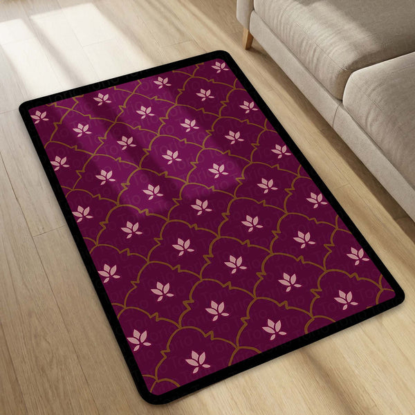 Floral Buta Motif Area Rug | Elegant Paisley & Bloom Floor Mat | Vintage Ethnic Decorative Rug for Living Room, Traditional Home & Bedroom Decor