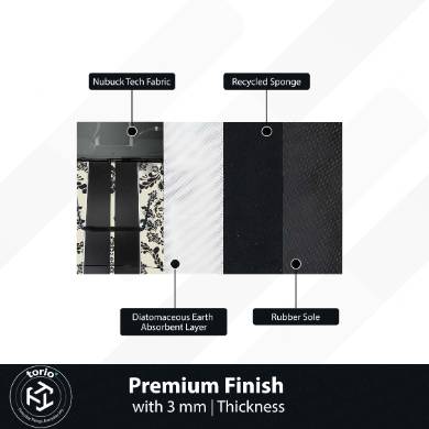 Ford Mustang Shelby GT500 Front View Floor Mat | Black Damask Muscle Car Luxury Rug | Anti-Slip 3mm Absorbent Performance Car Design Mat for Home, Office & Studio