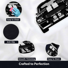 Ford Mustang Shelby Floor Mat | Anti-Slip 3mm Absorbent Muscle Car Style Rug | Easy Clean Waterproof Automotive Designer Mat for Home & Garage