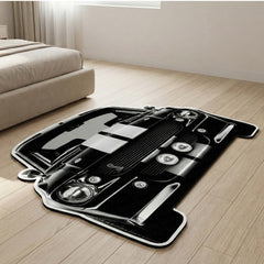 Ford Mustang Shelby Floor Mat | Anti-Slip 3mm Absorbent Muscle Car Style Rug | Easy Clean Waterproof Automotive Designer Mat for Home & Garage