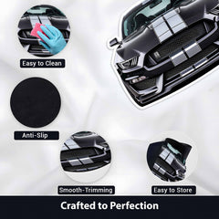 Ford Mustang Shelby Floor Mat | Anti-Slip 3mm Absorbent Muscle Car-Style Rug | Easy Clean Waterproof Designer Mat for Home, Garage & Man Cave