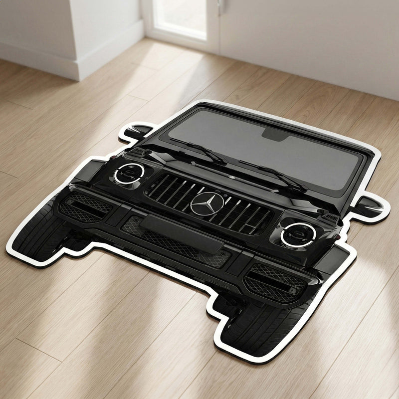 Mercedes G-Wagon Front View Floor Mat | Anti-Slip 3mm Absorbent Luxury SUV Design Rug | Easy Clean Waterproof Floor Mat for Home, Office & Garage