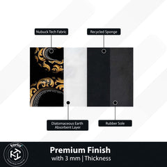 Golden Snake Luxury Area Rug | Aesthetic Black & Gold Serpent Floor Mat | Modern Designer Rug for Bedroom, Living Room & Gaming Room Decor | Anti Slip Washable 3 mm Carpet
