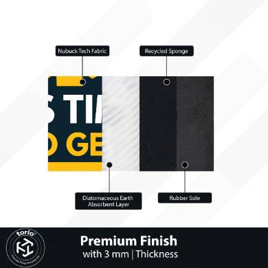 It’s Time to Get Stronger Rubber Floor Mat (3 mm Thick) | Gym Motivation Quote Rug for Workout Room, Home Gym, Bedroom & Fitness Decor