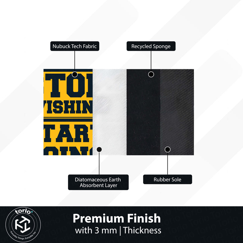 Stop Wishing Start Doing Rubber Floor Mat (3 mm Thick) | Bold Gym Motivation Quote Rug for Home Gym, Workout Room, Bedroom & Fitness Decor