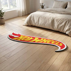 Hot Wheels Logo Floor Mat (3 mm Thick) | Iconic Toy Car Style Design Mat for Kids Rooms, Gaming Areas & Car Lovers