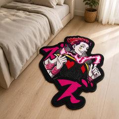 Hisoka Morow Cut-out Flat Rug | Hunter × Hunter Anime Floor Rug | Premium Magician Gaming Room Decor
